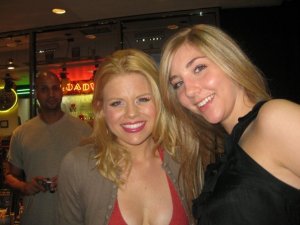 Amanda LaBrot takes a picture with Megan Hilty outside of the "9 to 5: The Musical" stage door in September 2009.